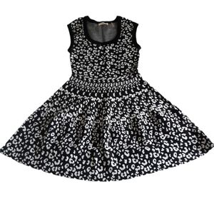 Rebecca Taylor Size Medium Animal Print Sleeveless Sweater Dress
